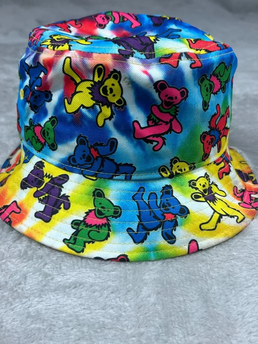 Grateful Dead Bucket Hat Dancing Bears Tie-Dye One Size Jerry Garcia 2021 Hippie